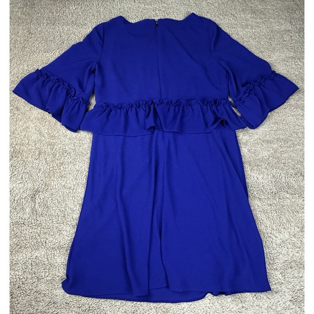 Lauren Ralph Lauren Elbow Ruffle Sleeve Dress in Royal Purple Size 12 - Picture 11 of 15